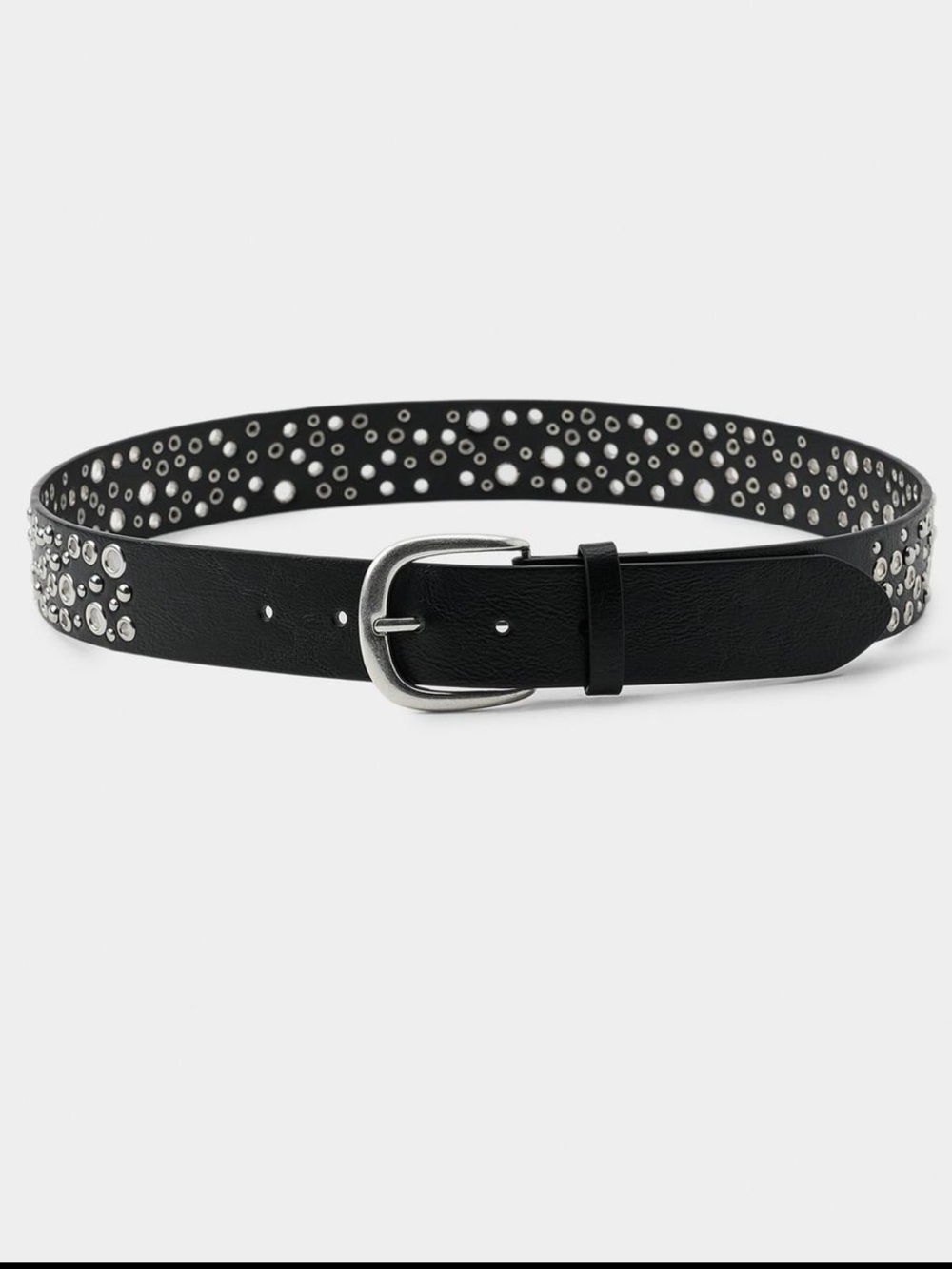 Zara perforated stud faux leather belt